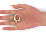 54465 - Flaircraft Gold Diamond Tapered Oval Shaped Hoop Earrings