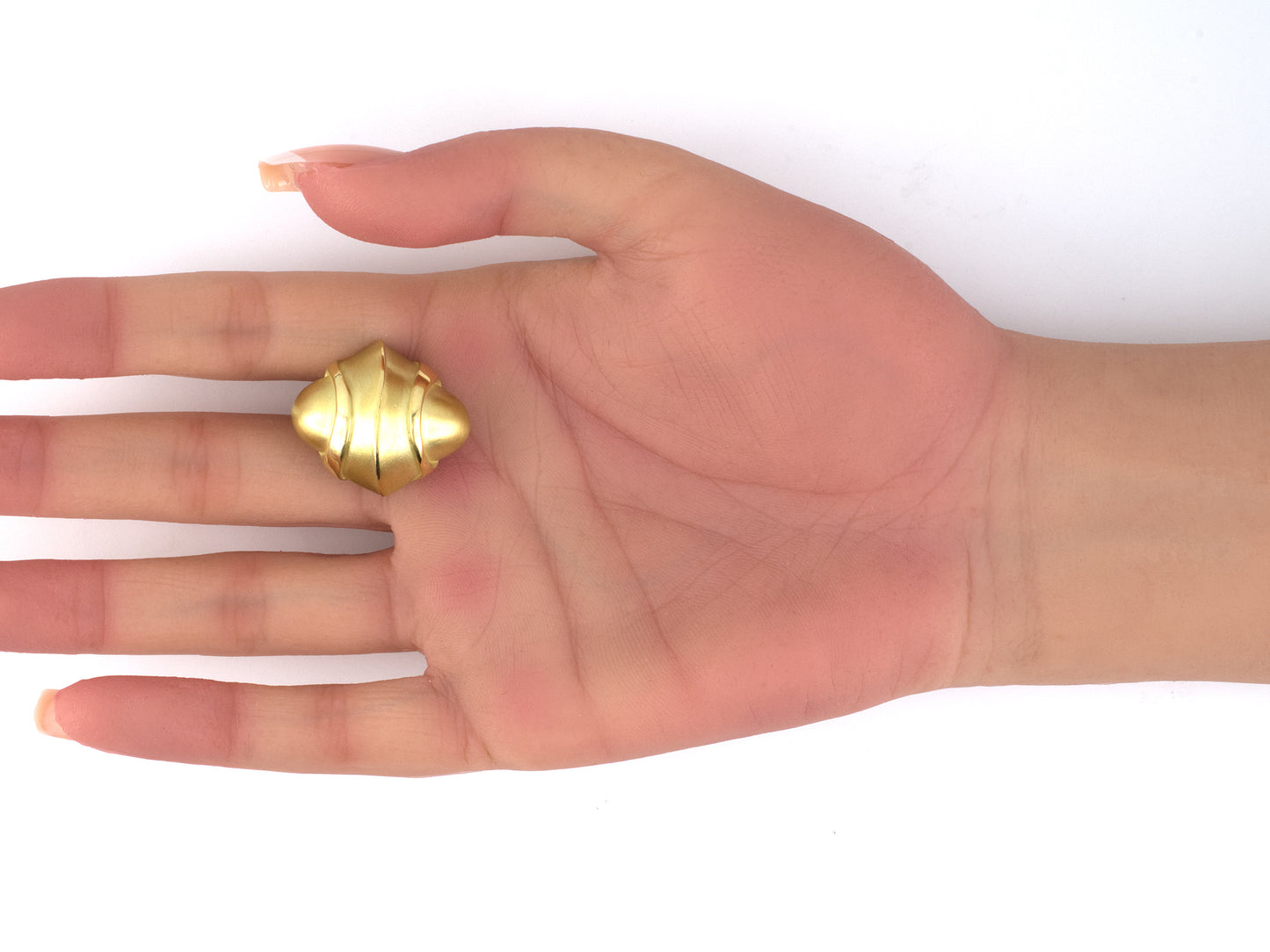 54475 - Circa 1985 Kieselstein Cord Gold Textured Swirl Geometric Earrings
