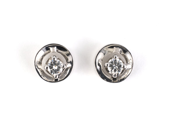 54487 - Gold Diamond Circular Stud Earrings