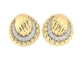 54497 - Webb Gold Platinum Diamond Crescent Moon Ornament Swirl Earrings