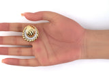 54497 - Webb Gold Platinum Diamond Crescent Moon Ornament Swirl Earrings