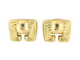 54498 - Webb Gold Hammered Facetted Rectangular Earrings