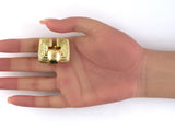 54498 - Webb Gold Hammered Facetted Rectangular Earrings