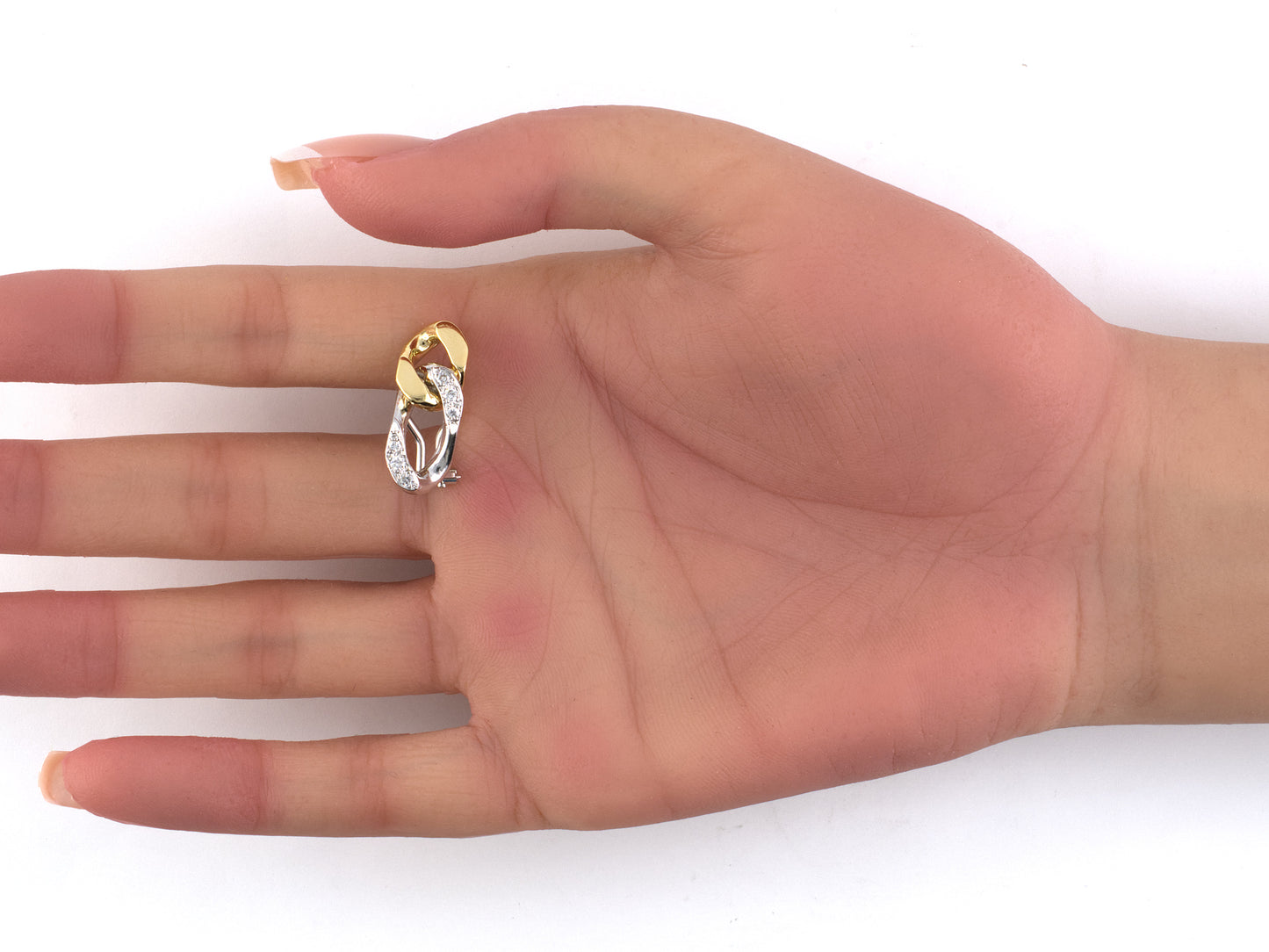 54512 - Gold Diamond Curb Link Earrings