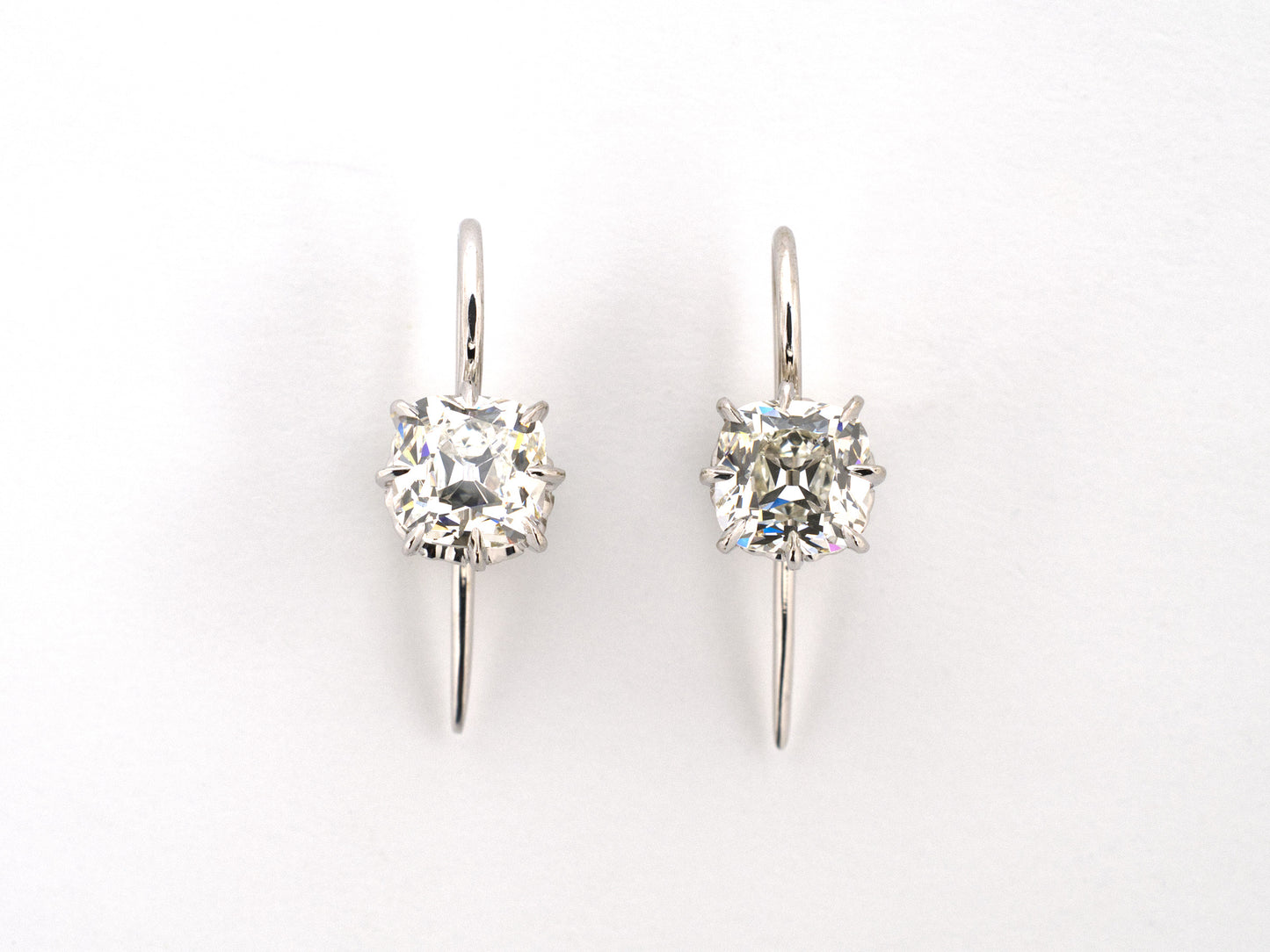 54519 - Platinum GIA Diamond Filigree Basket Stud Earrings