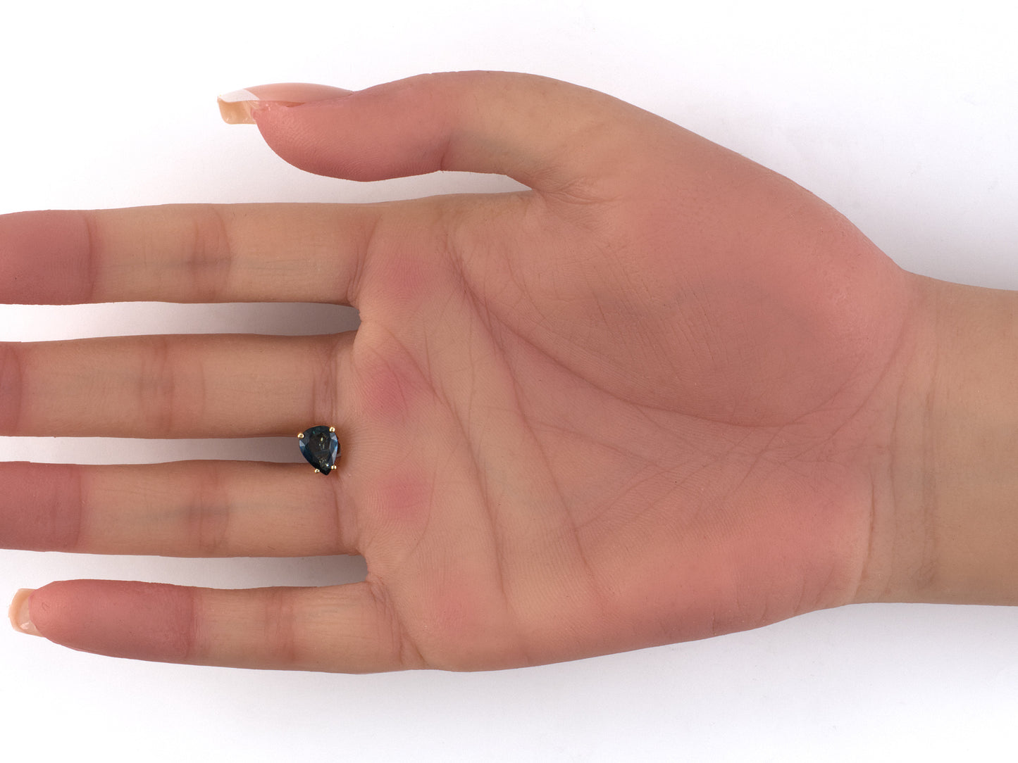 54524 - Gold Pear Shaped Sapphire Stud Earrings