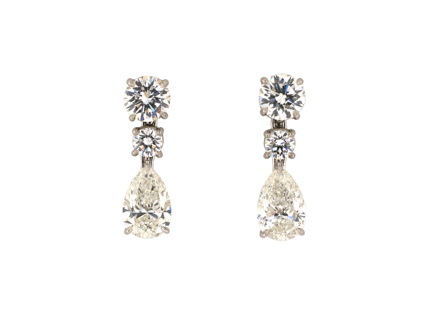 54529 - Cerro Platinum Diamond GIA Wire Setting Dangle Drop Earrings
