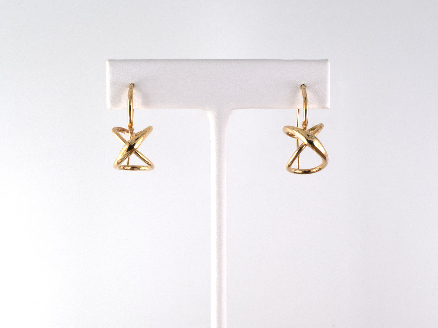 54539 - Ed Levin Gold Sterling Silver Secret Heart Hugs & Kisses Drop Earrings