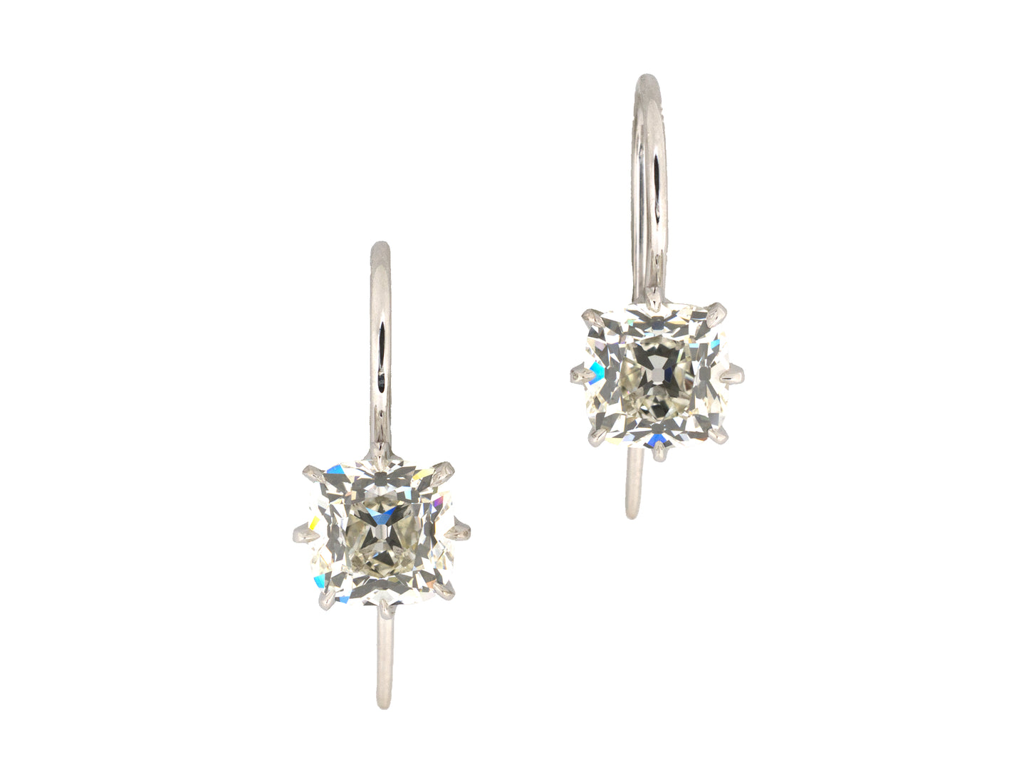 54545 - Platinum Gold GIA Diamond Stud Earrings