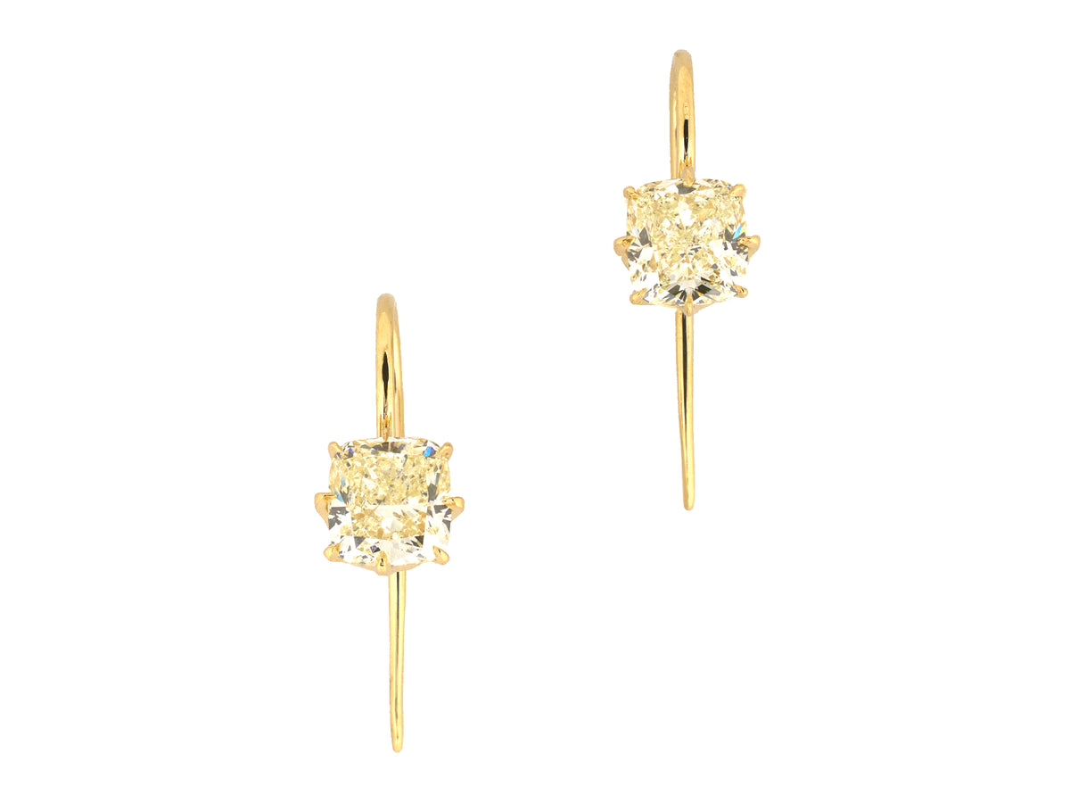 54553 - Gold GIA Diamond 8-Prong Kidney Wire Stud Earrings