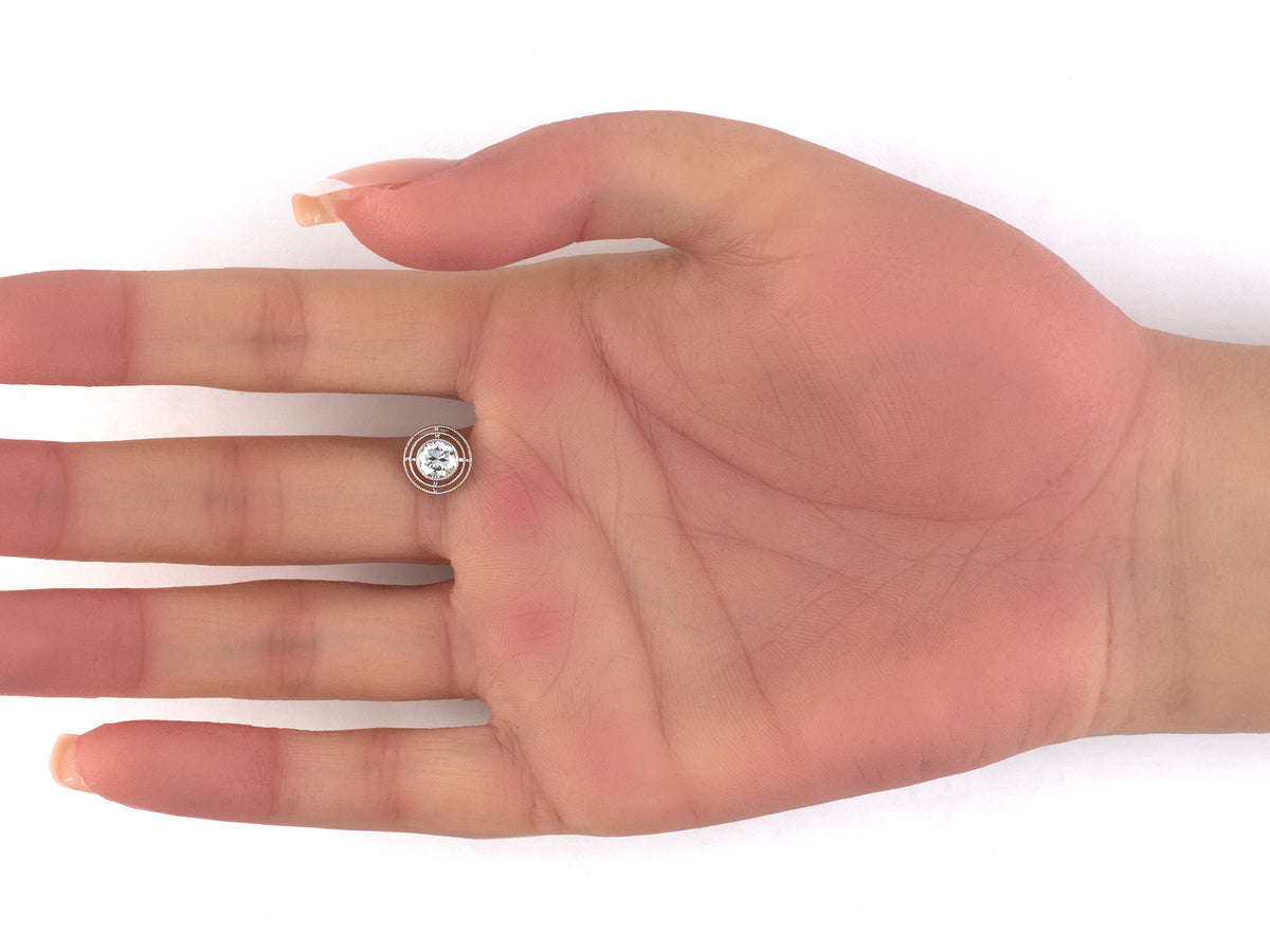 54559 - Platinum Diamond Tiered Merry Widow Bezel Set Stud Earrings
