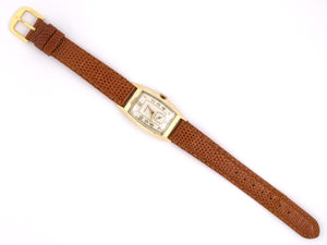 60387 - SOLD - Circa 1937 Longines Gold Curvex Tank Watch