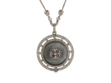 60513 - Circa 1915 Agassiz Platinum Diamond Enamel Pendant Watch Necklace