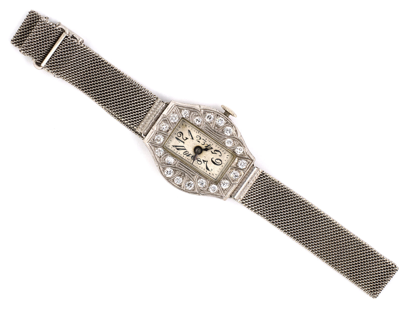 60723 - Circa 1919 Art Deco Paul Ditisheim Platinum Diamond Watch