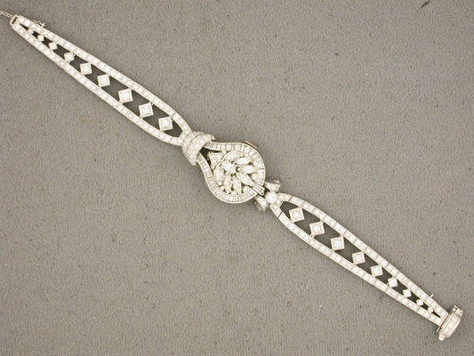 60976 - SOLD - Circa 1955 Hamilton Platinum Diamond Covered Watch