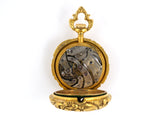 61012 - Art Nouveau Tiffany Gold Diamond Enamel Pendant Watch