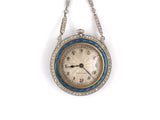 61021 - SOLD - Circa 1915 Dreicer & Co Platinum Diamond Enamel Pendant Watch