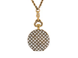 61054 - Victorian Gold 1/2 Pearl Diamond Chatelaine Pendant Watch