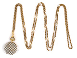 61054 - Victorian Gold 1/2 Pearl Diamond Chatelaine Pendant Watch