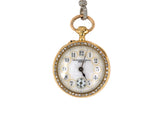 61070 - Circa 1900 Art Nouveau Golay Fils & Stahl Gold Platinum Diamond Enamel Swiss Pendant Watch