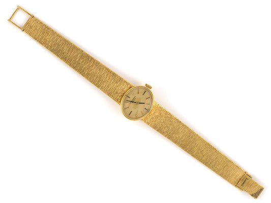61108 - SOLD - Circa1970s International Watch Co Gold Textured Mesh Watch