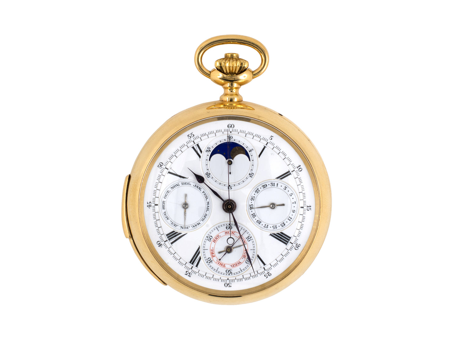 61115 - Patek Philippe Gold Grand Complication Moonphase, Perpetual Calendar, Month, Day, Date,  Split Second, Chronograph, 30 Minute Elapsed Time