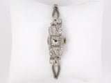 61132 - Circa 1950s Benrus Platinum Diamond Mesh Cord Attachment Swiss Watch