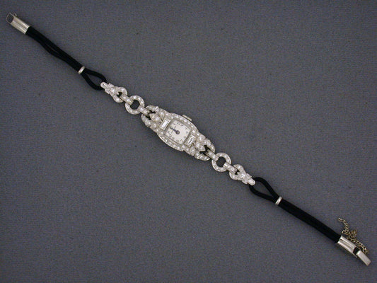 61195 - SOLD - Circa:1950s Hamilton Platinum Diamond Watch