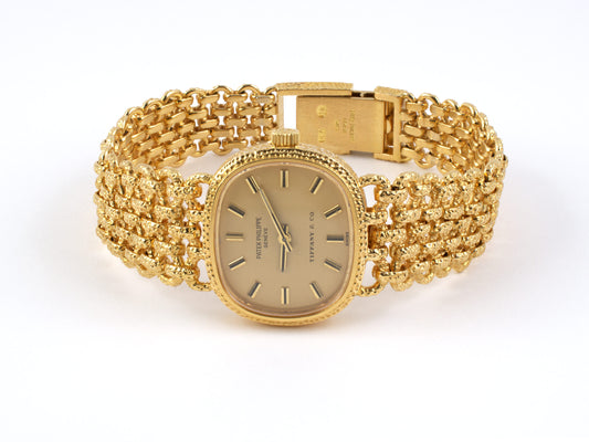 61302 - SOLD - Circa 1972 Patek Philippe Tiffany Gold Lady's Ellipse Watch