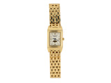 61378 - Jaeger Le Coultre Reverso Gold Off White Dial With Moon Phase Quartz Tank Style Link Bracelet Watch