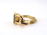 61380 - Circa 1940 "Van Cleef & Arpels" "Cadenas" Gold Sapphire Watch