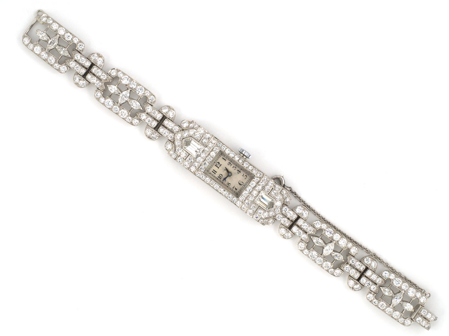 61387 - Art Deco Kreisler Platinum Diamond Open Work Quartz Watch
