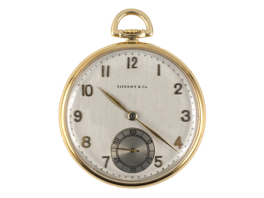 61391 - Circa 1940 Tiffany International Watch Co. Movement Cresarrow Case Gold Open Face Pocket Watch