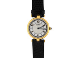 61393 - Circa 1990s Must De Cartier Vermeil 30mm Round Face Quartz Wrist Watch
