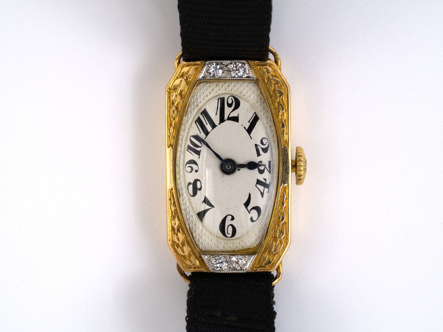 67396 - Circa 1920 Patek Philippe Gold Platinum Diamond Rectangular Face Watch