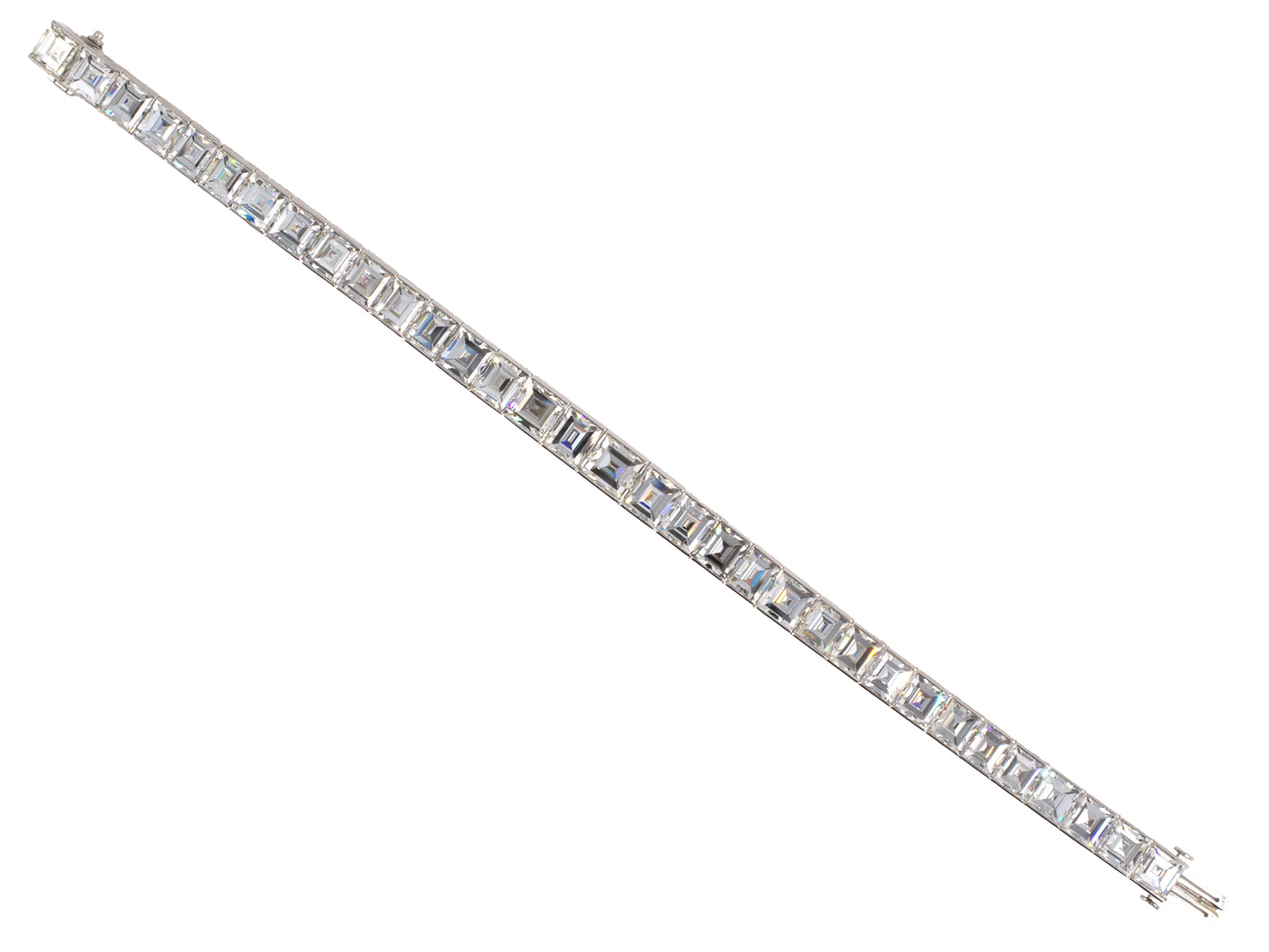 70881 - Circa1935 Art Deco Platinum Diamond Line Bracelet
