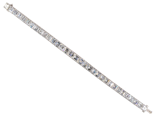 70881 - Circa1935 Art Deco Platinum Diamond Line Bracelet