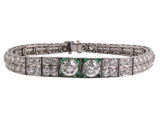 71463 - Art Deco Platinum Diamond Emerald Bracelet