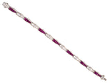 71535 - Circa:1960 Oscar Heyman Platinum Diamond Ruby Bracelet