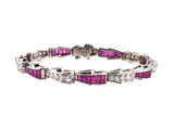 71535 - Circa:1960 Oscar Heyman Platinum Diamond Ruby Bracelet