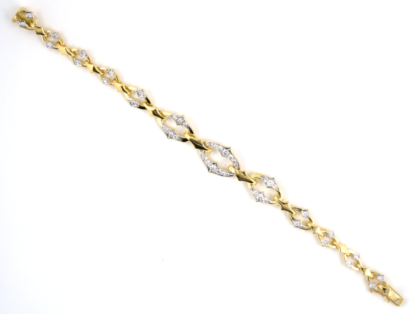 71808 - Circa 2000 "Deakin & Francis" English Gold Diamond Link Bracelet