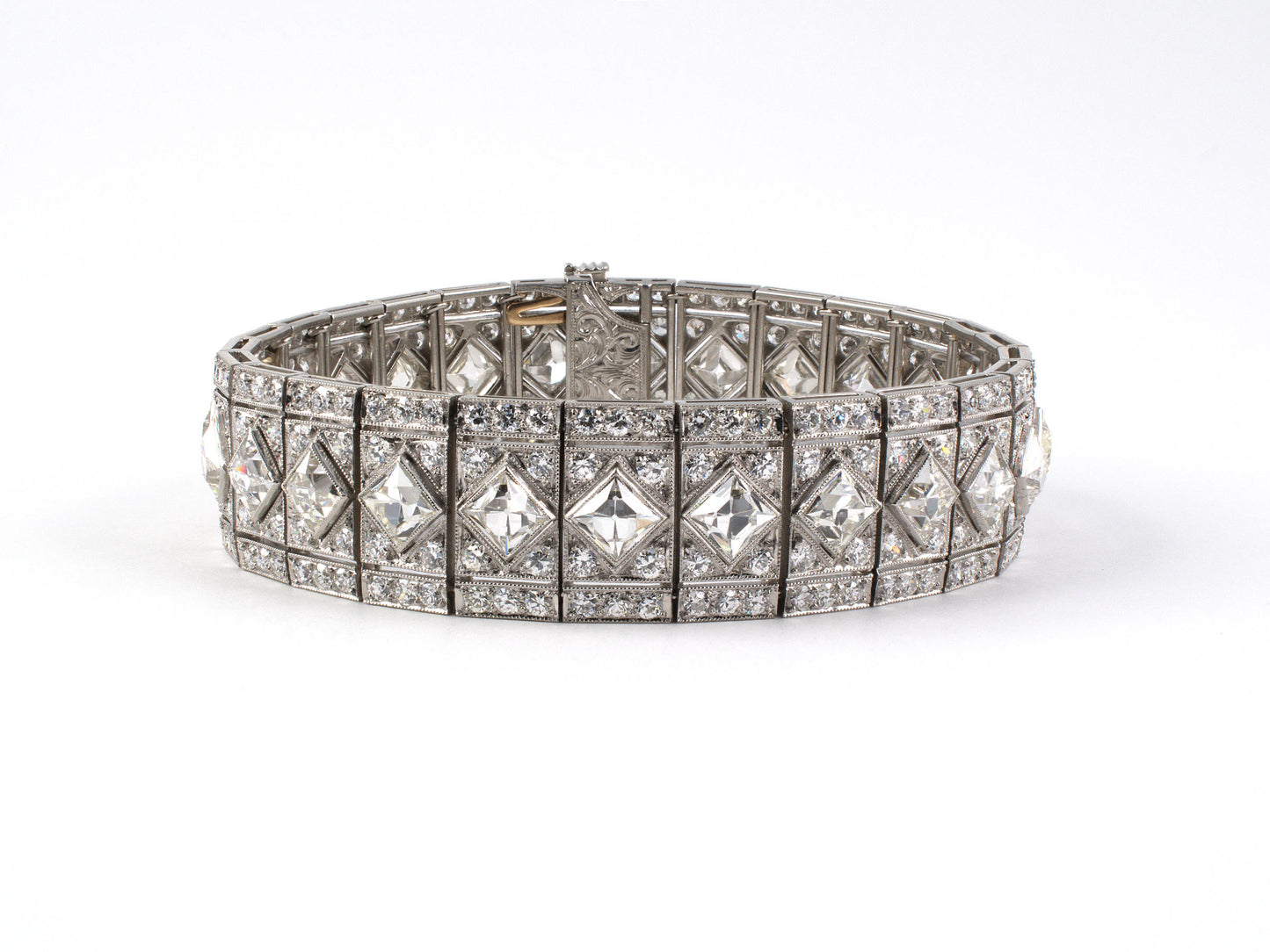 72097 - Art Deco Tiffany  Platinum Diamond Bracelet