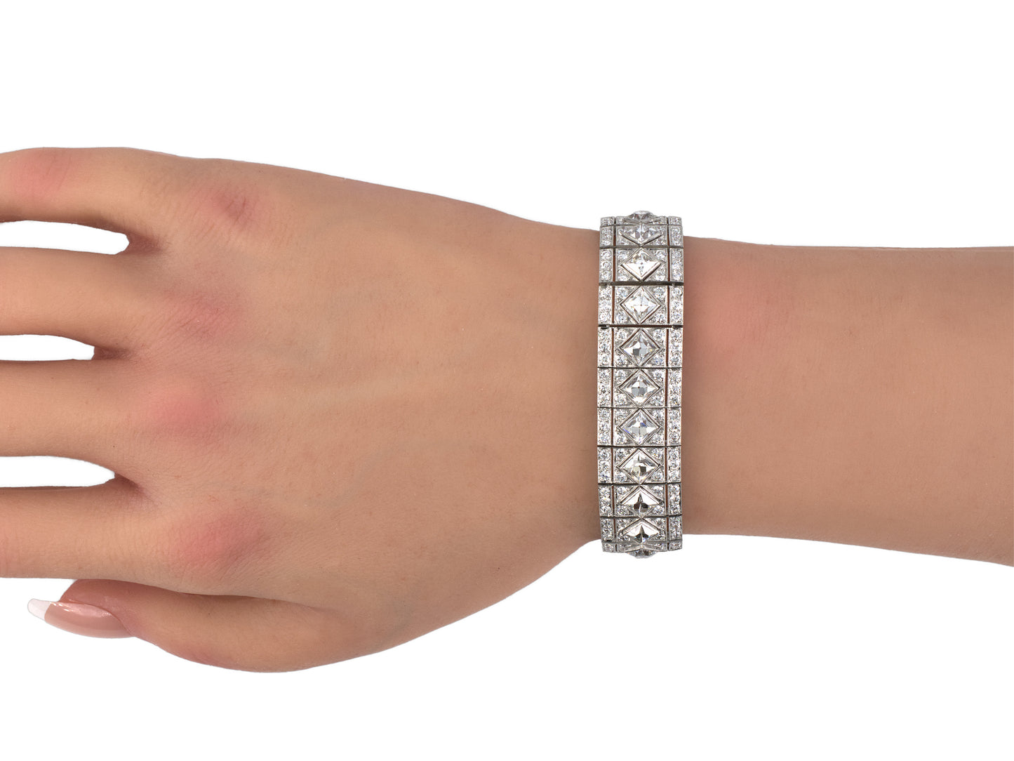 72097 - Art Deco Tiffany  Platinum Diamond Bracelet