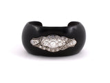 72500 - Edwardian Platinum Diamond Wood Bangle Bracelet