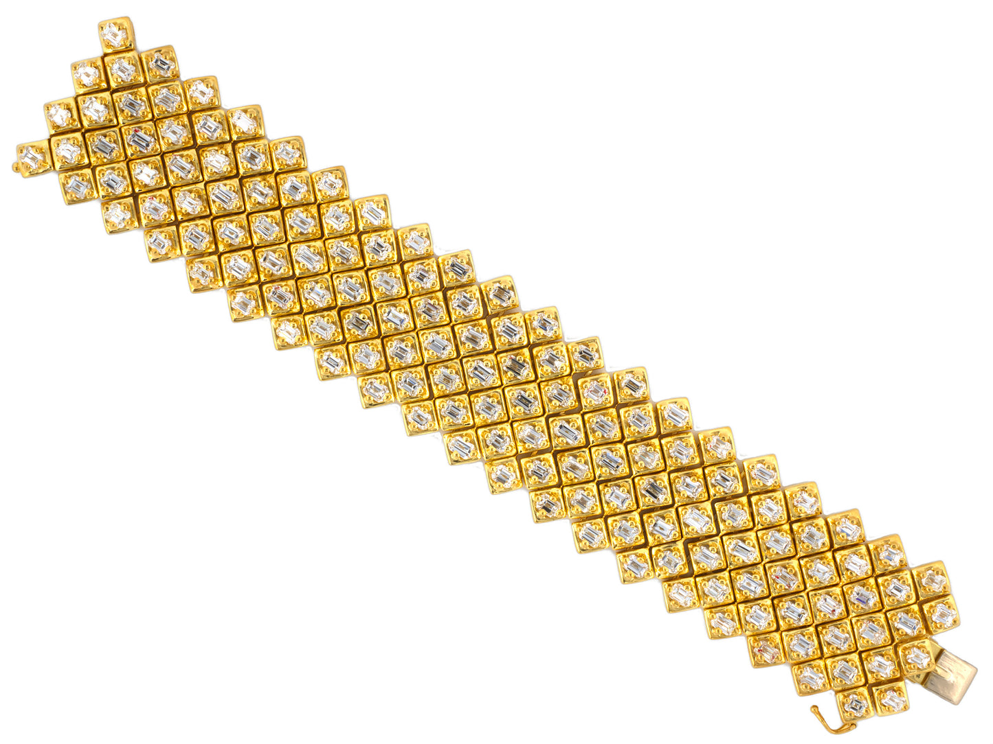 72529 - Gold Diamond 7-Row Flexible Bracelet