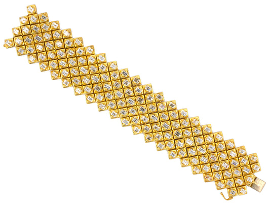 72529 - Gold Diamond 7-Row Flexible Bracelet