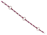 72687 - Art Deco Cartier Platinum Ruby Diamond Tank Link Bracelet
