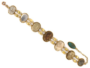 72801 - SOLD - Victorian Gold Scarab Link Bracelet