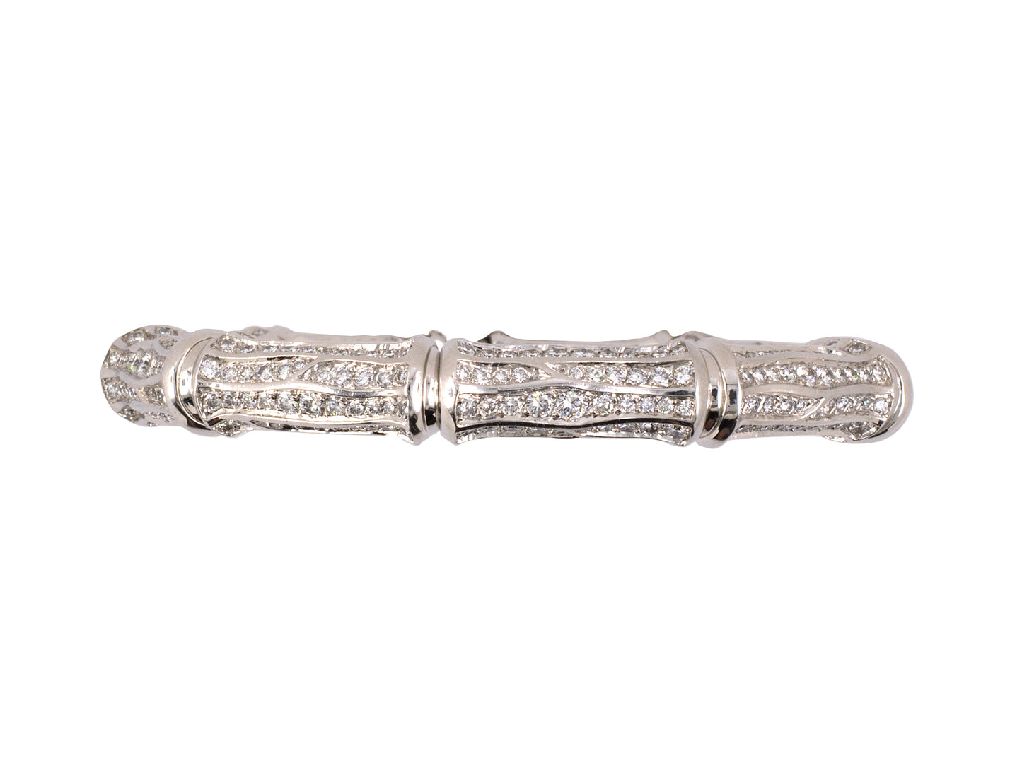 72830 - SOLD - Cartier Gold Diamond French Bamboo Bracelet