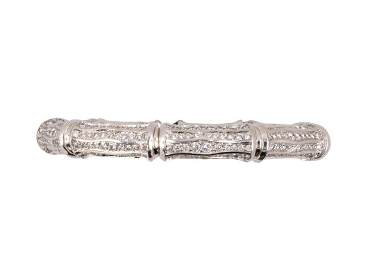 72830 - SOLD - Cartier Gold Diamond French Bamboo Bracelet